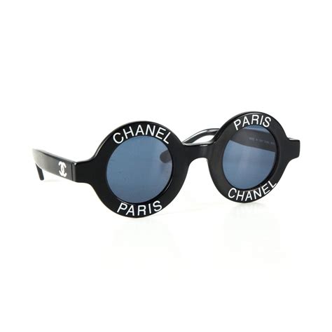 chanel vintage round logo sunglasses